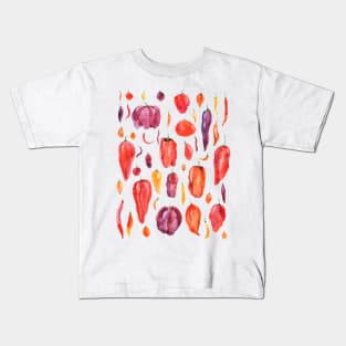 colorful chili pepper arts Kids T-Shirt